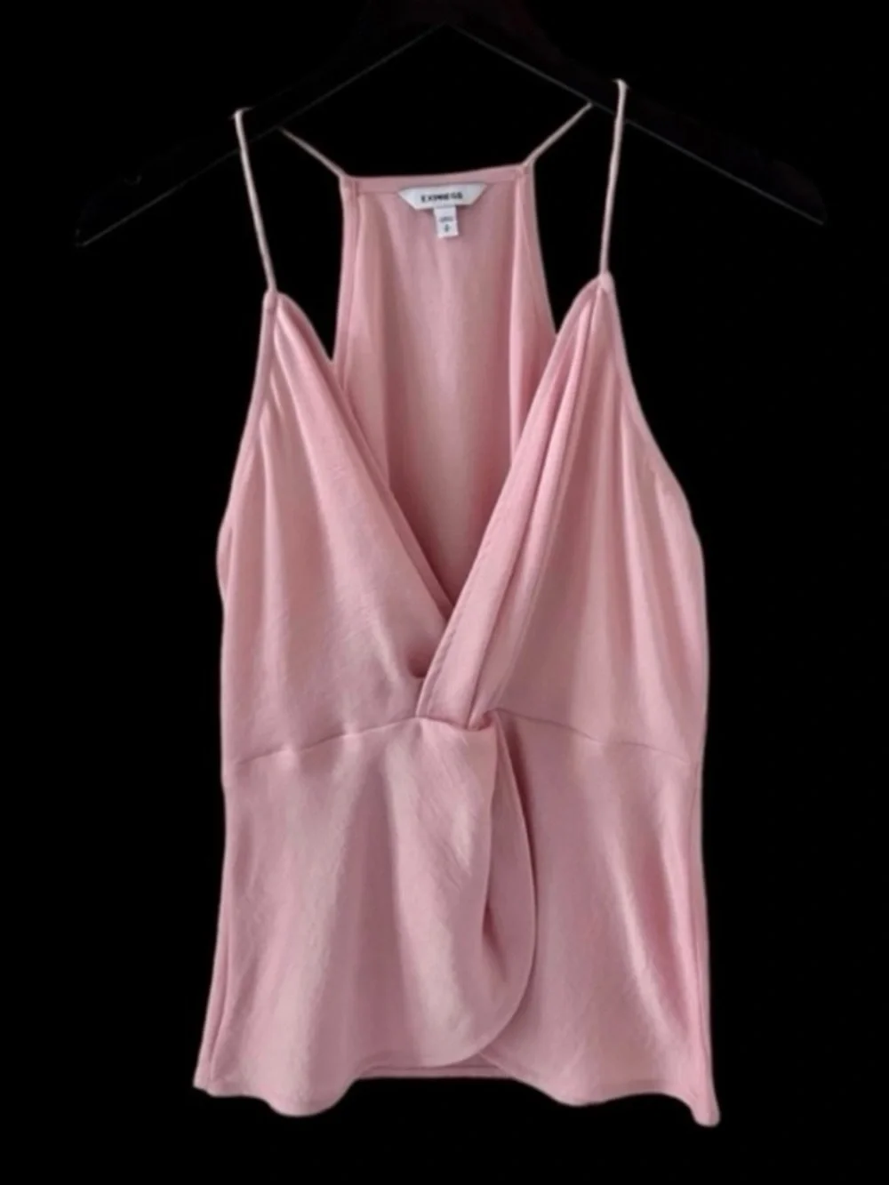 NEW Express Light Pink Sleeveless V-Neck Crossover Front Top Size Small - Picture 2 of 7
